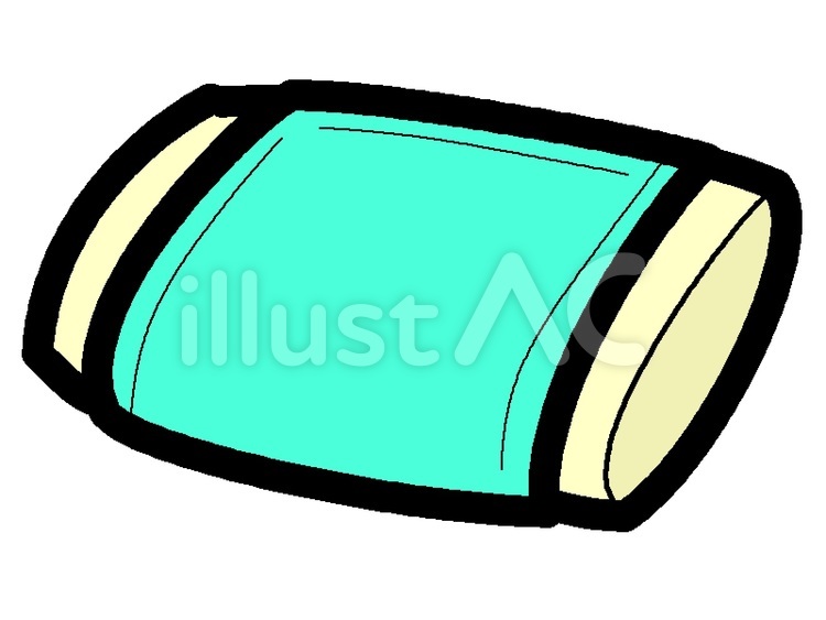 水色の手描き風の枕アイコン 枕,寝具,手描き風のイラスト素材
