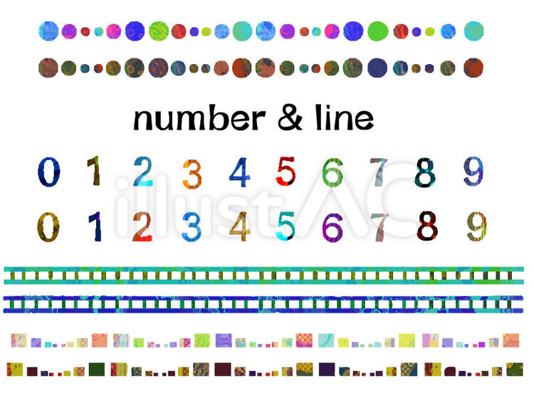 《カラフル》数字とライン 数字,カラフル,ナンバーのイラスト素材