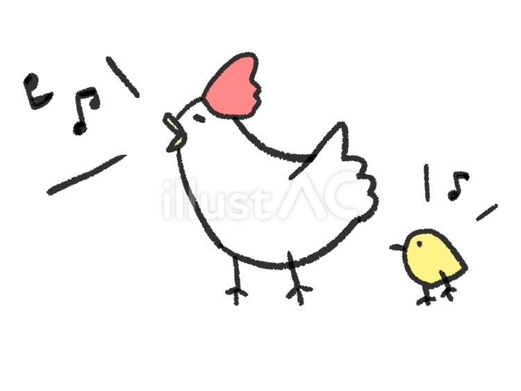 歌いながら楽しい散歩 歌,ニワトリ,ひよこのイラスト素材