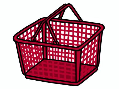 買い物かご 買い物かご,籠,マイバスケット,取っ手,スーパー,買い物,ショッピング,赤,スーパーマーケット,容器のイラスト素材
