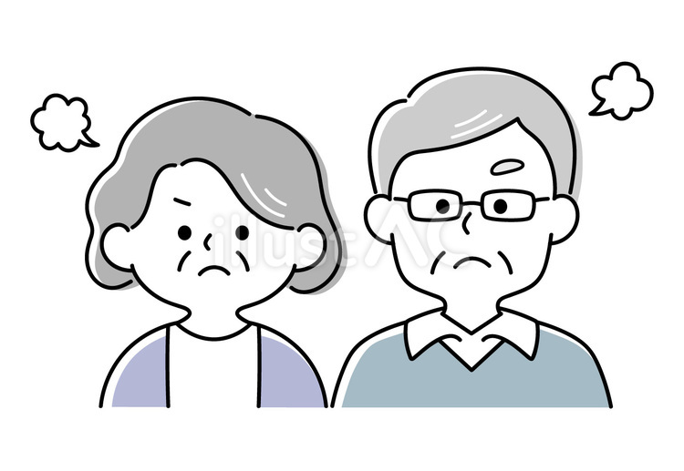 怒るシニア夫婦 シニア,高齢者,夫婦のイラスト素材