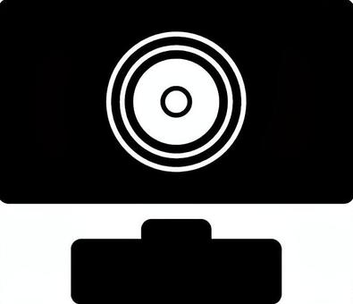 WEBカメラのアイコン webカメラ,web会議,カメラ,パソコン,周辺機器,アイコン,マーク,モノクロ,シンボル,シンプルのイラスト素材