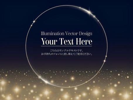 丸イルミネーションフレーム イルミネーション,丸,枠,ゴージャス,夜,美しい,ふわふわ,バナー,デザイン,艶のイラスト素材