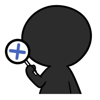 バツの札を持つ黒いモブ 人物,人,無個性,上半身,アイコン,バツ,札,不正解,まちがい,イラストのイラスト素材