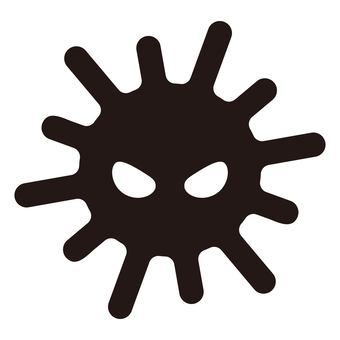 ばい菌（ウイルス）のシンプルアイコン ばい菌,ウイルス,マルウェア,菌,細菌,病原菌,病気,インフルエンザ,風邪,アイコンのイラスト素材