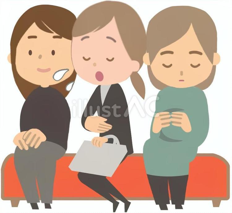 婦人科の待合室（女性たち） 婦人科,産婦人科,席のイラスト素材