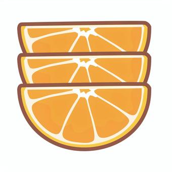 くし形みかん3個 みかん,カット,スライス,3個,果物のイラスト素材