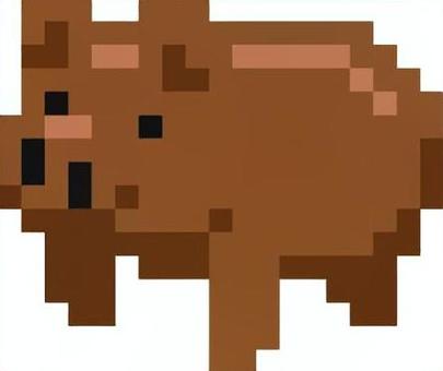 Illustration, dot picture, pig, simple, 