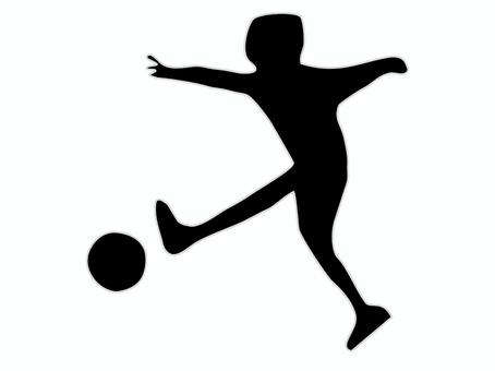 サッカーシルエットイラスト サッカー,球技,スポーツ,運動,ボール,競技,人物,シルエット,影,デザインのイラスト素材