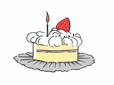 ショートケーキ ショートケーキ ショートケーキ,ケーキ,苺,お菓子,生菓子,洋菓子,バースデー,ロウソク,お祝い,誕生日のイラスト素材