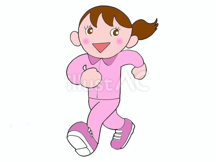 ジョギングをする女の子 人物,ジョギング,スポーツのイラスト素材