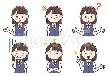女性イラスト表情07