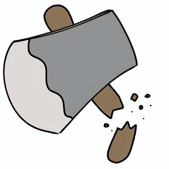 壊れた斧 壊れた,故障,破損,斧,林業,木こり,木,伐採,折れるのイラスト素材