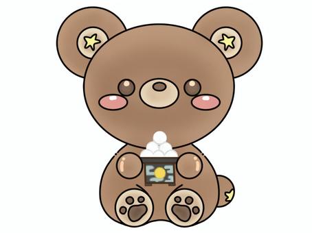 お月見くまさん くま,月見,だんご,ぬいぐるみ,動物のイラスト素材
