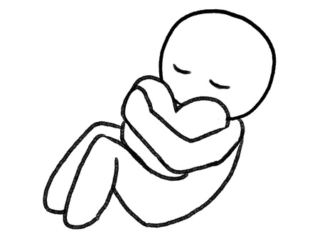 ハートを抱きしめる棒人間全身線画 棒人間,人物,ハート,ハグ,抱きしめる,手描き,落書き,表情,黒,シンプルのイラスト素材