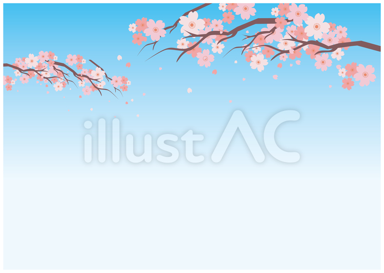 春の桜と背景 春,桜,空のイラスト素材