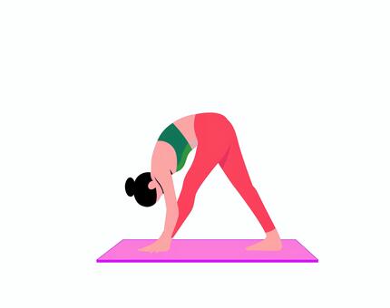 ヨガ 0151 ヨガ,女性,ポーズ,ストレッチ,運動,フィットネス,柔軟,健康,人物,スポーツのイラスト素材