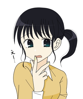 不満気なサイドポニーの女性 人物,不満気,文句,愚痴,嫌,文字,平仮名,不機嫌,萌え系,嘆くのイラスト素材