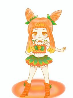 にんじんの妖精 にんじんのような,妖精,オレンジ,野菜,女の子のイラスト素材