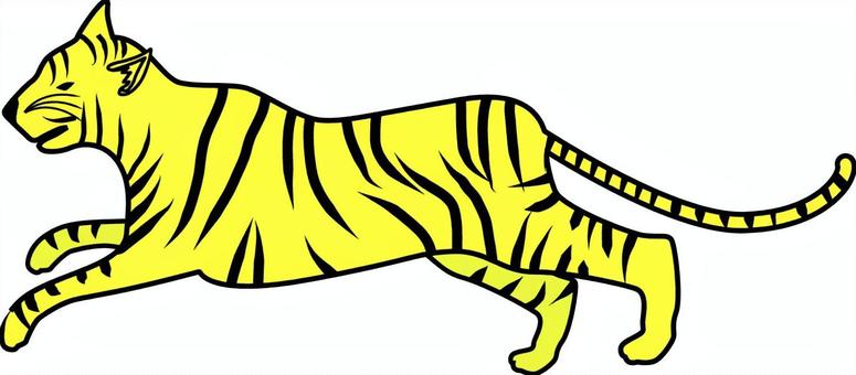 Illustration, tiger, run, hunting, 