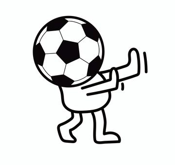 サッカーボール頭の白い人が拒否している サッカーボール,キャラクター,ストップ,拒否,嫌,嫌い,遠ざける,子供,マーク,ピクトグラムのイラスト素材