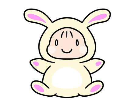 Baby illustration Kigurumi (rabbit), JPG and PNG Baby illustration Kigurumi (rabbit), baby, rabbit, cut, JPG and PNG