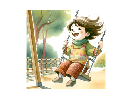 girl playing on a swing, swing, girl, people, JPG, PNG and AI