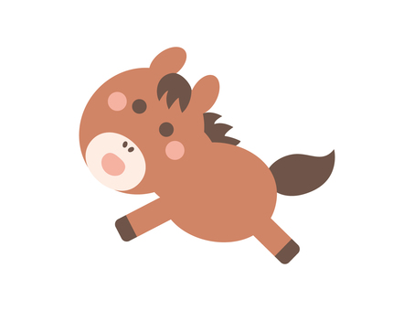 走る馬のイラスト 馬,午年,正月のイラスト素材