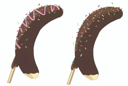 Illustration, banana, chocolate banana, chocolate, 
