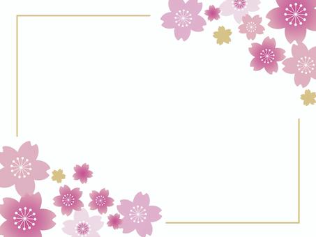 春爛漫の桜のフレーム6