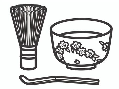 茶道具セット（花柄・茶筅・茶杓）03