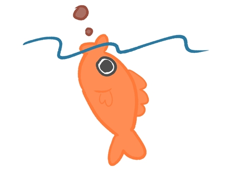 魚のエサやり 魚,手描き,エサ,エサやり,生き物のイラスト素材