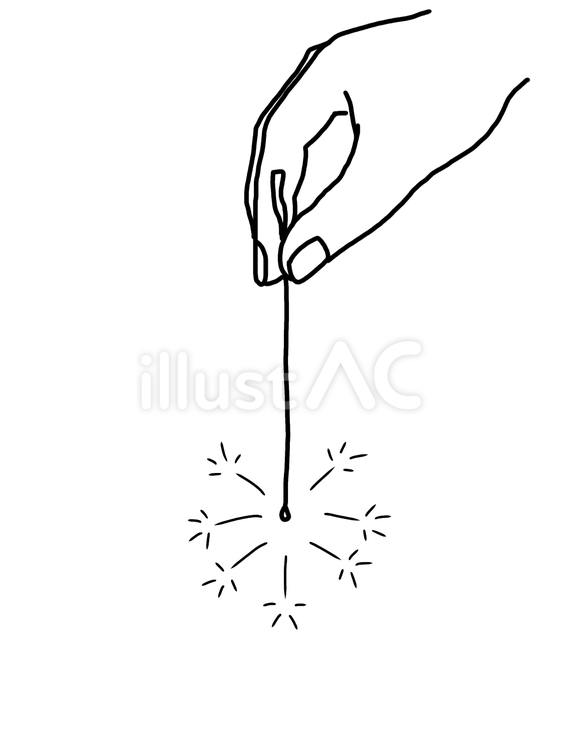 Handheld fireworks 花火,手持ち花火,線香花火のイラスト素材