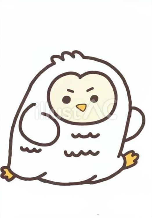 走る白いフクロウ 走る,白い,フクロウのイラスト素材