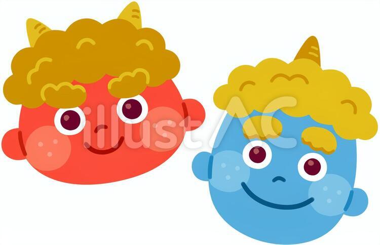 赤鬼と青鬼 鬼,赤鬼,青鬼のイラスト素材