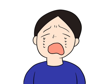 泣いている男性 泣く,男性,人生,大泣き,悲しい,イラスト,挿し絵,シンプル,手書き,涙のイラスト素材