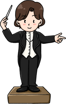 指揮者の女性(正面) 指揮者の女性(正面) 指揮者,コンダクター,女性,演奏,オーケストラ,クラシック,コンサート,奏者,正面,全身のイラスト素材