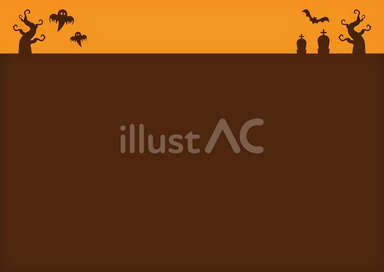 ハロウィンの風景シルエットのイラスト ハロウィン,背景,おばけのイラスト素材