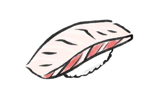 鯛の握りのイラスト 寿司,鯛,握り,魚,生もの,日本,伝統,食文化,食事,お祝いのイラスト素材