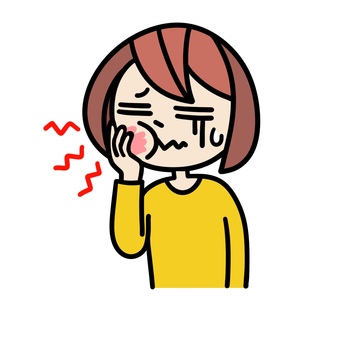 歯が痛い女子 歯痛,女性,しかめっ面,虫歯,歯,痛み,上半身,一人,歯科,腫れるのイラスト素材