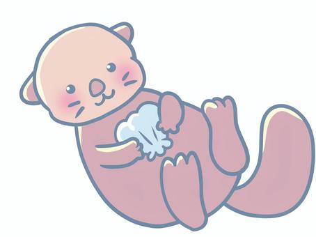 ラッコ ラッコ ラッコ,動物,可愛い,癒し,海,水族館,水のイラスト素材