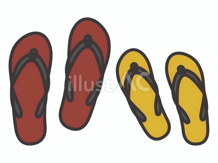 ビーチサンダル(表)２足セット04 ビーチサンダル,ファッション,アイコンのイラスト素材