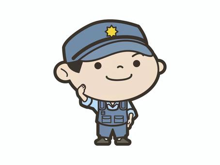 警察官 警察官 警察,警官,おまわりさん,男性,敬礼,帽子,制服,交通安全,防犯対策,公務員のイラスト素材