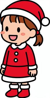 赤のサンタコスの女の子です。