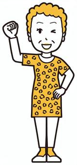  大阪のおばちゃん(黄)-177-全身