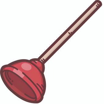 トイレのスッポン　デフォルメイラスト トイレ,ラバーカップ,スッポン,掃除用具,グッズ,排水,水回り,衛生,詰まり,解消のイラスト素材