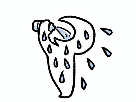 水分補給する人 人,暑い,喉,渇き,水分補給,水,汗,汗だく,一気飲み,オリジナルのイラスト素材