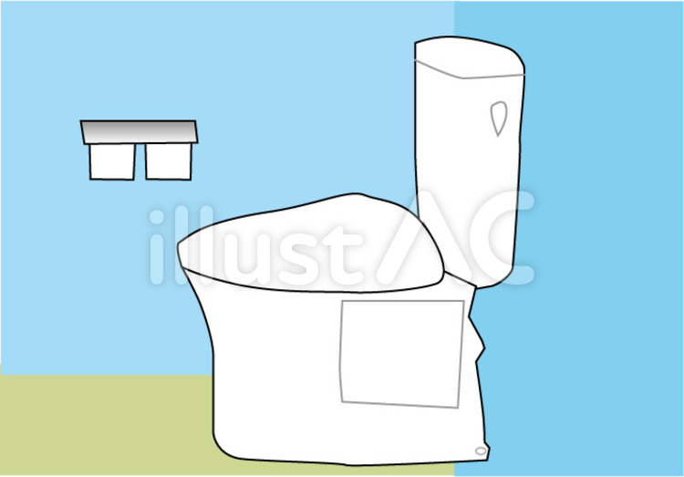 トイレ 排せつ,洋式便器,温水便座のイラスト素材