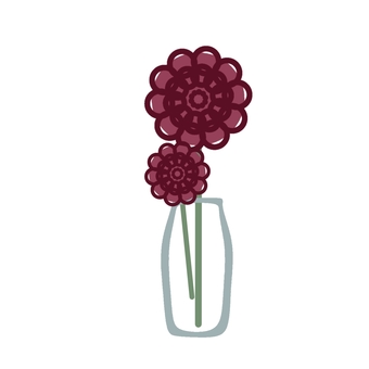 花瓶に入った赤い花 花瓶に入った赤い花 花瓶,花,可愛いのイラスト素材