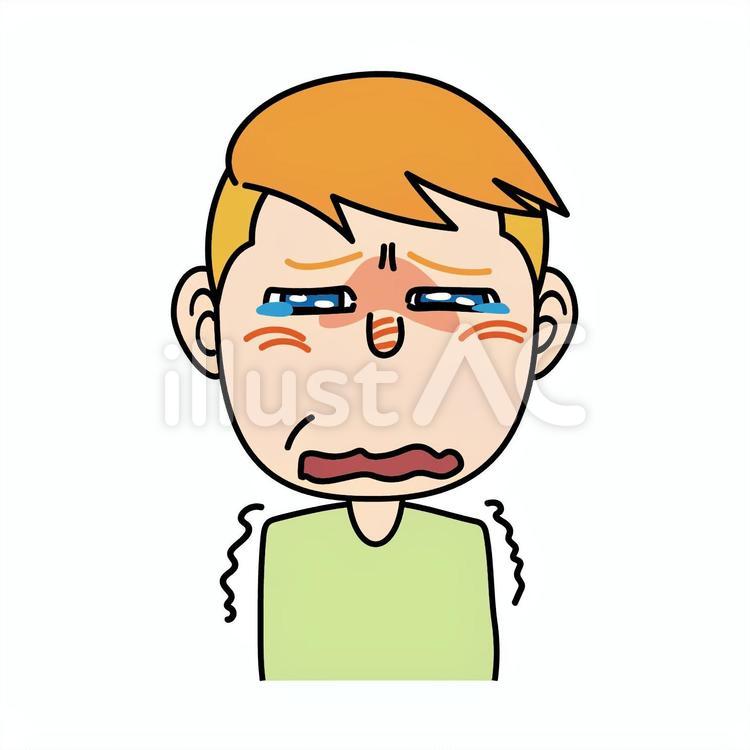 男の子_Bうるうるした表情 男性,男の子,泣きのイラスト素材